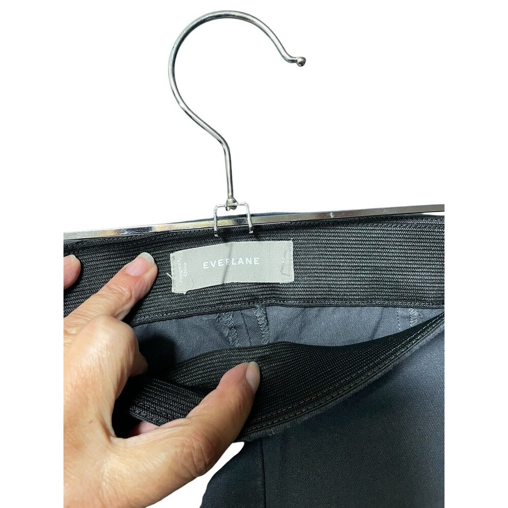 Everlane Womens Work Pant Sz 2 Charcoal Side-Zip Ankle Stretch Cotton Side Zip - Picture 6 of 11
